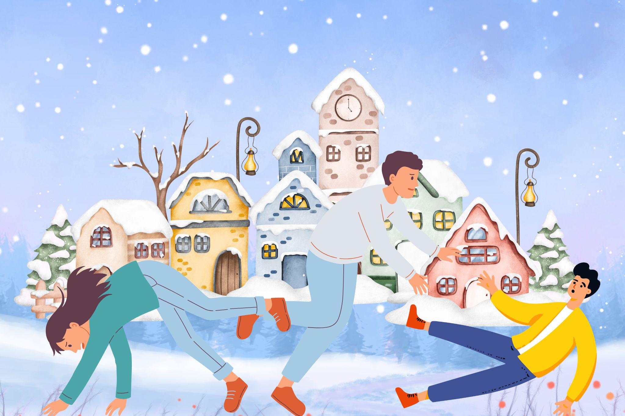 冬場の凍結による転倒リスク